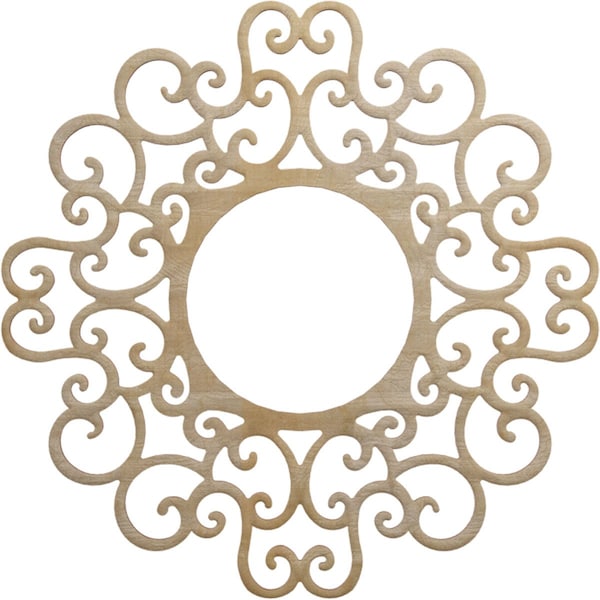 Ekena Millwork Reims Wood Fretwork Pierced Ceiling Medallion, Hickory, 24"OD x 9 1/8"ID x 3/8"T CMWP24X24X0375REHI - main